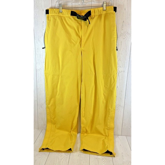 Vineyard Vines Ski Pants Mens S Yellow Belted Snowboard Rain Pockets Zipped Legs - Picture 2 of 8